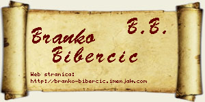 Branko Biberčić vizit kartica